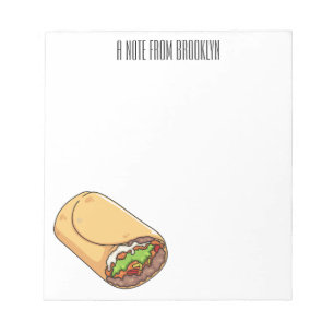 Belysning av Burritos tecknad Anteckningsblock