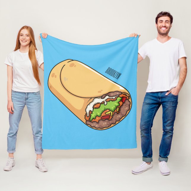 Belysning av Burritos tecknad Fleecefilt (På plats)