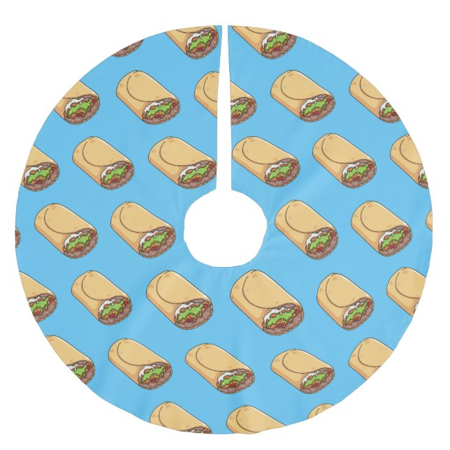 Belysning av Burritos tecknad Julgransmatta Borstad Polyester (Framsidan)