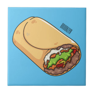 Belysning av Burritos tecknad Kakelplatta
