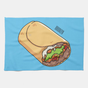 Belysning av Burritos tecknad Kökshandduk
