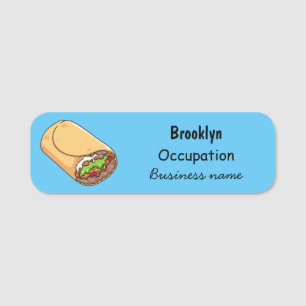Belysning av Burritos tecknad Namnbricka