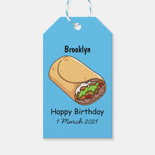 Belysning av Burritos tecknad Presentetikett (Framsidan)