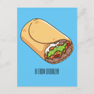 Belysning av Burritos tecknad Vykort