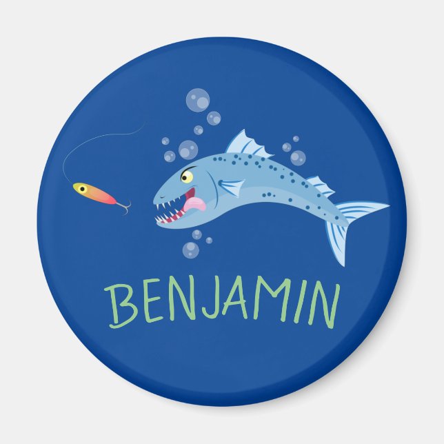 Belysning av den hungriga tecknaden för fiske i Ba Magnet (Framsidan)