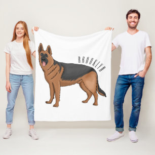 Belysning av den tyska tecknaden för hund av herde fleecefilt