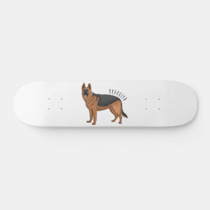 Belysning av den tyska tecknaden för hund av herde mini skateboard bräda 18,5 cm