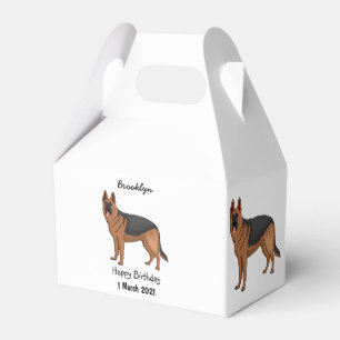 Belysning av den tyska tecknaden för hund av herde presentaskar