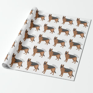 Belysning av den tyska tecknaden för hund av herde presentpapper