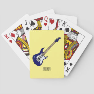Belysning av elektrisk gitarr-tecknad casinokort