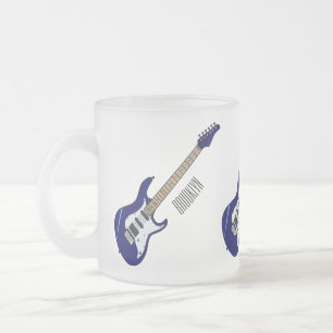 Belysning av elektrisk gitarr-tecknad frostad glasmugg