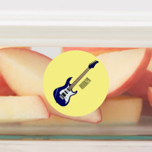 Belysning av elektrisk gitarr-tecknad klistermärke