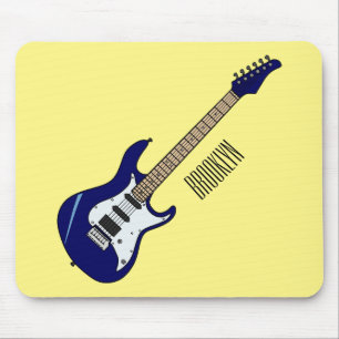 Belysning av elektrisk gitarr-tecknad musmatta