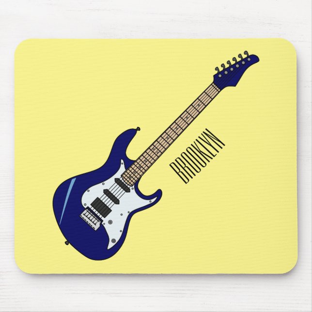 Belysning av elektrisk gitarr-tecknad musmatta (Framsidan)