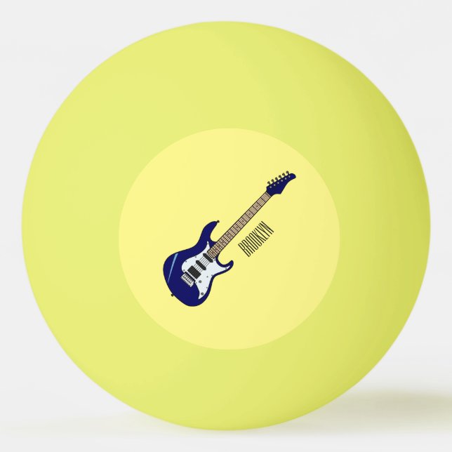 Belysning av elektrisk gitarr-tecknad pingisboll (Framsidan)