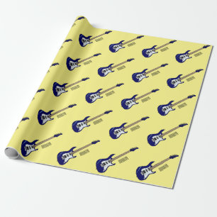 Belysning av elektrisk gitarr-tecknad presentpapper