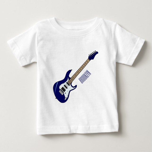 Belysning av elektrisk gitarr-tecknad t shirt (Framsida)