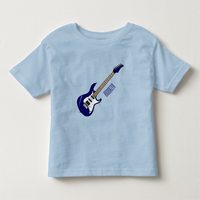 Belysning av elektrisk gitarr-tecknad t shirt (Framsida)