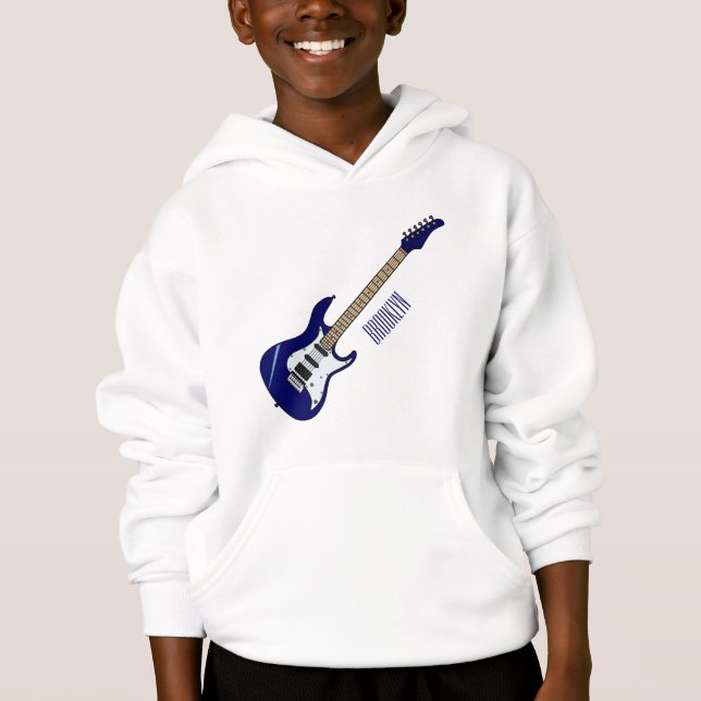 Belysning av elektrisk gitarr-tecknad t shirt (Framsida)