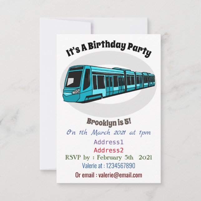 Belysning av elektrisk tecknad för lok inbjudningar (Framsida)