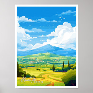 Belysning av Ida Greece Art Travel Vintage Poster