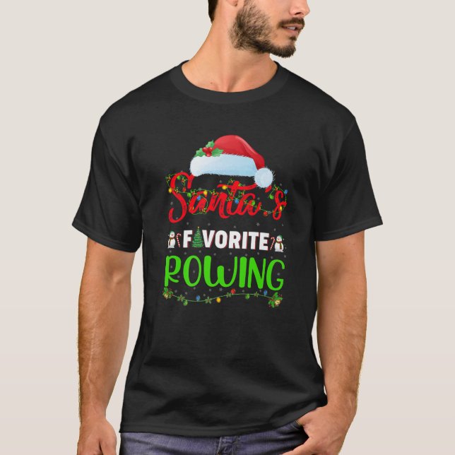 Belysning av Julafton jultomtens favoritroddjul T Shirt (Framsida)