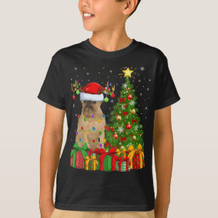Belysning av Julafton Träd Santa Hat Brussels Grif T Shirt
