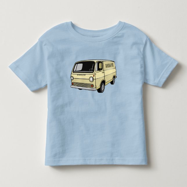 Belysning av klassisk van tecknad t shirt (Framsida)