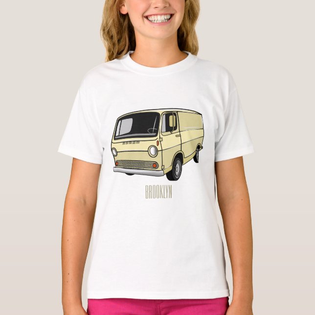 Belysning av klassisk van tecknad t shirt (Framsida)