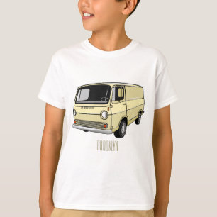 Belysning av klassisk van tecknad t shirt