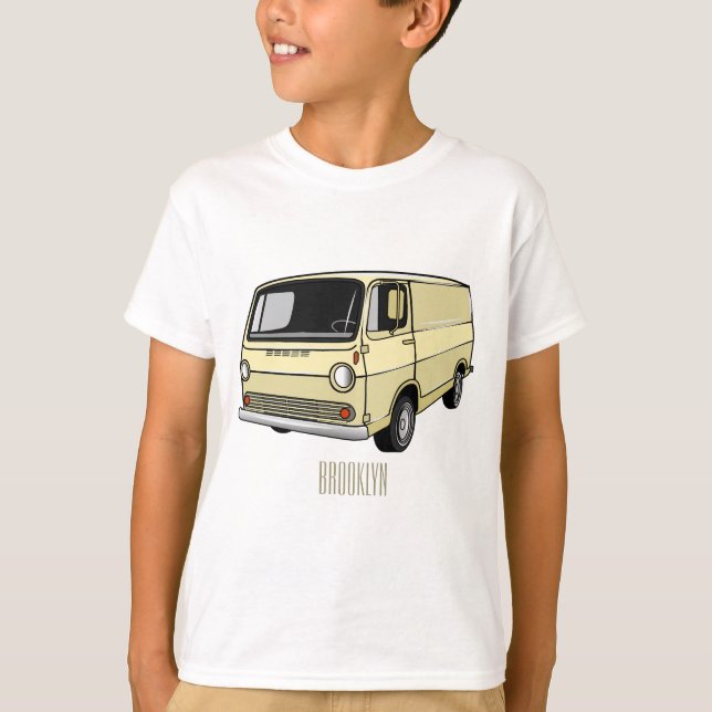 Belysning av klassisk van tecknad t shirt (Framsida)