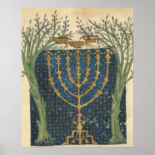 Belysning av menorah, från poster