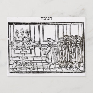 Belysning av Menorah Vykort