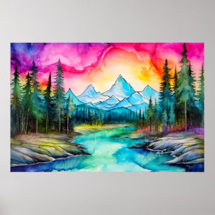Belysning av Nattan Himmel efter Mörk Poster