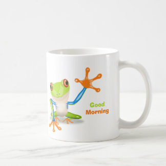 Belysning av rödögd träd groda kaffemugg