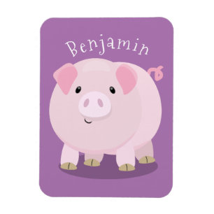 Belysning av rosa i gris tecknad magnet