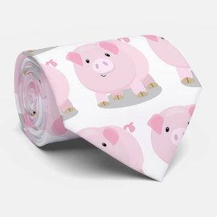 Belysning av rosa i gris tecknad slips