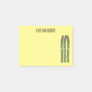 Belysning av sparagus tecknad post-it block