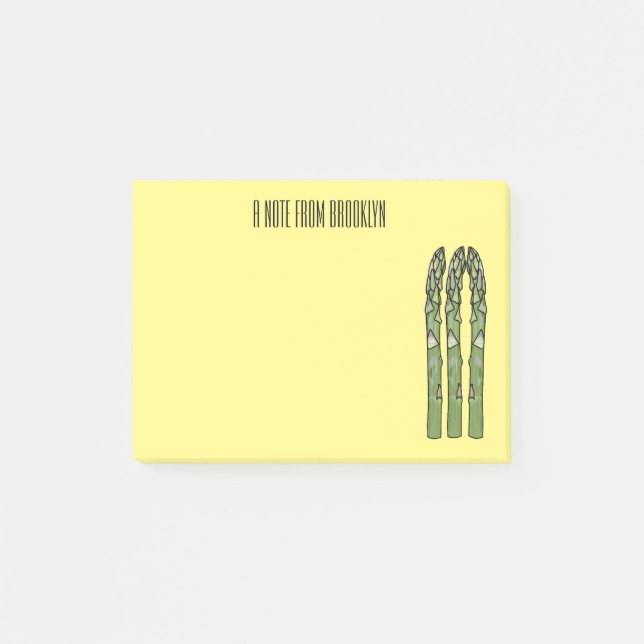 Belysning av sparagus tecknad post-it block (Framsida)