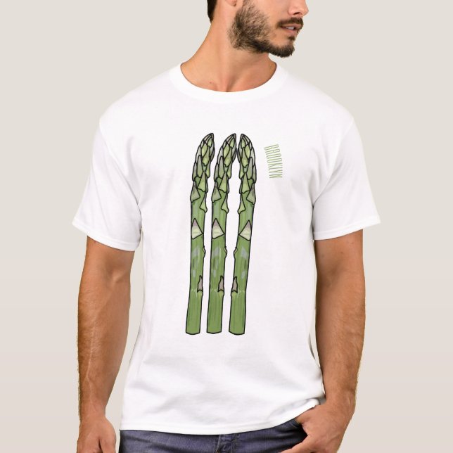 Belysning av sparagus tecknad t shirt (Framsida)