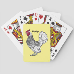 Belysning av tecknad av höns casinokort