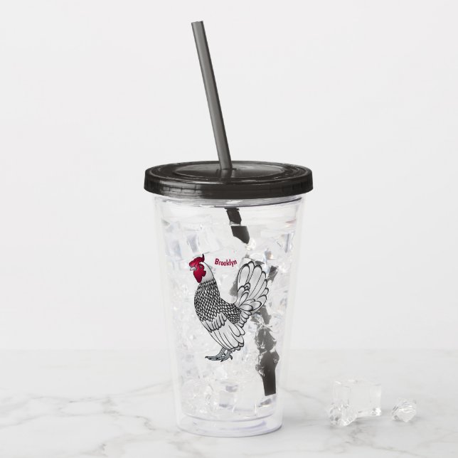 Belysning av tecknad av höns take away mugg (Framsida Ice)