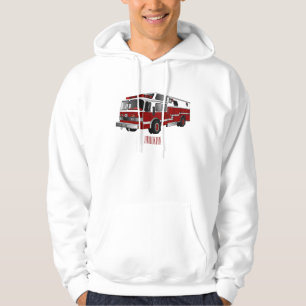Belysning av tecknad för brandmotor hoodie