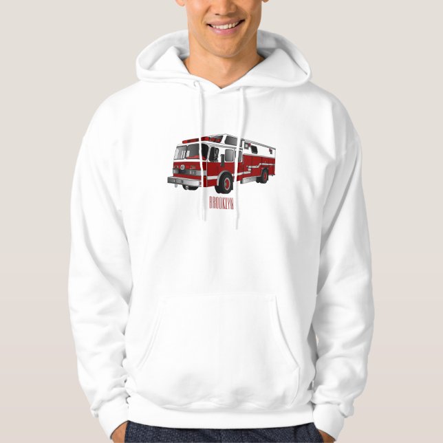 Belysning av tecknad för brandmotor hoodie (Framsida)