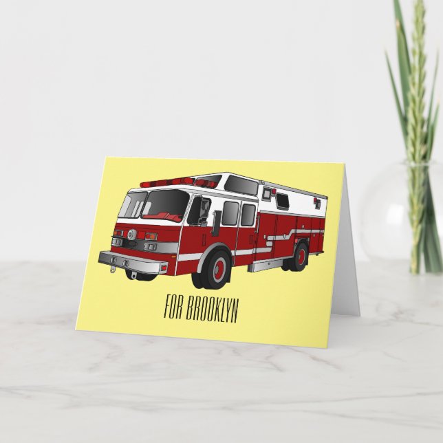 Belysning av tecknad för brandmotor kort (Framsida)