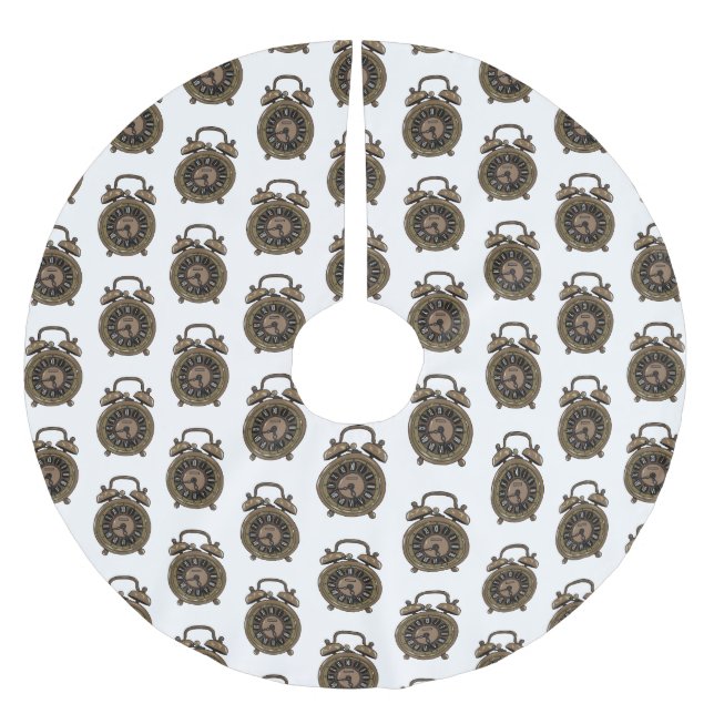 Belysning av tecknad för larmklockan julgransmatta borstad polyester (Framsidan)