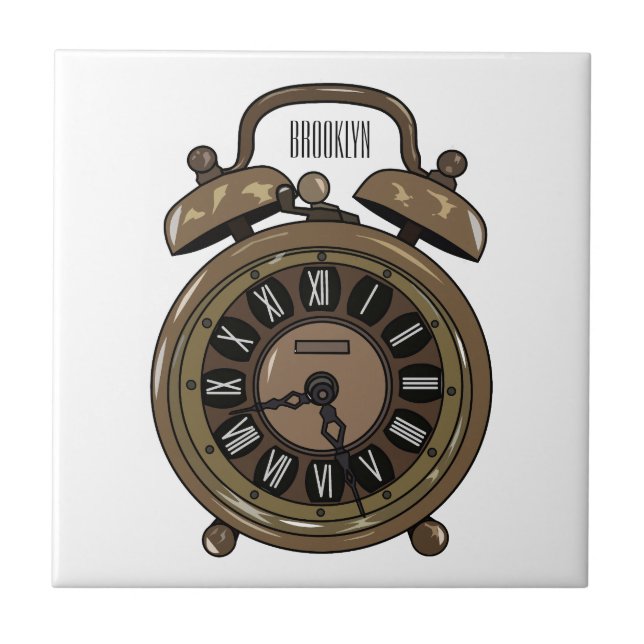 Belysning av tecknad för larmklockan kakelplatta (Framsidan)