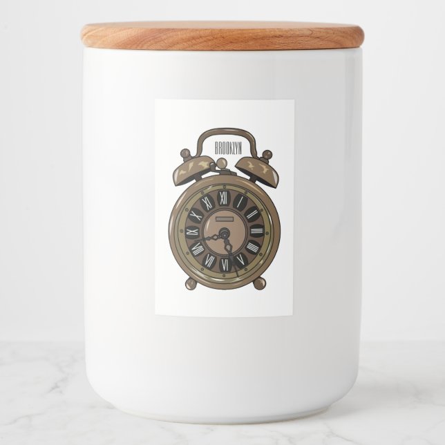 Belysning av tecknad för larmklockan mat etikett (Framsida)