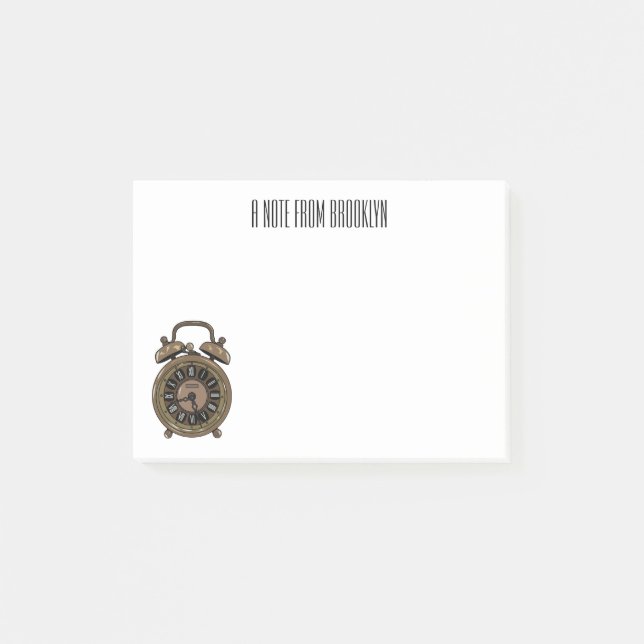 Belysning av tecknad för larmklockan post-it block (Framsida)