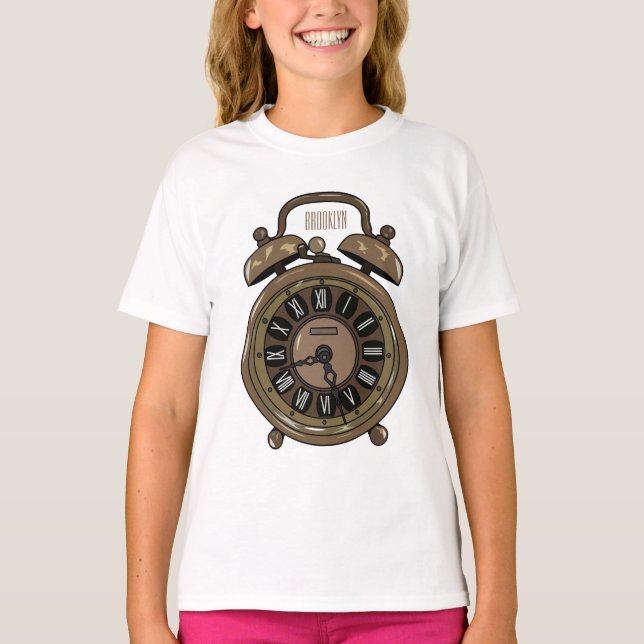 Belysning av tecknad för larmklockan t shirt (Framsida)